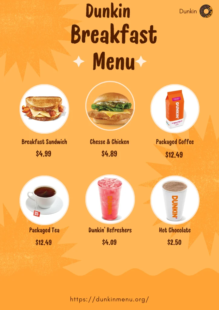 Dunkin Menu
